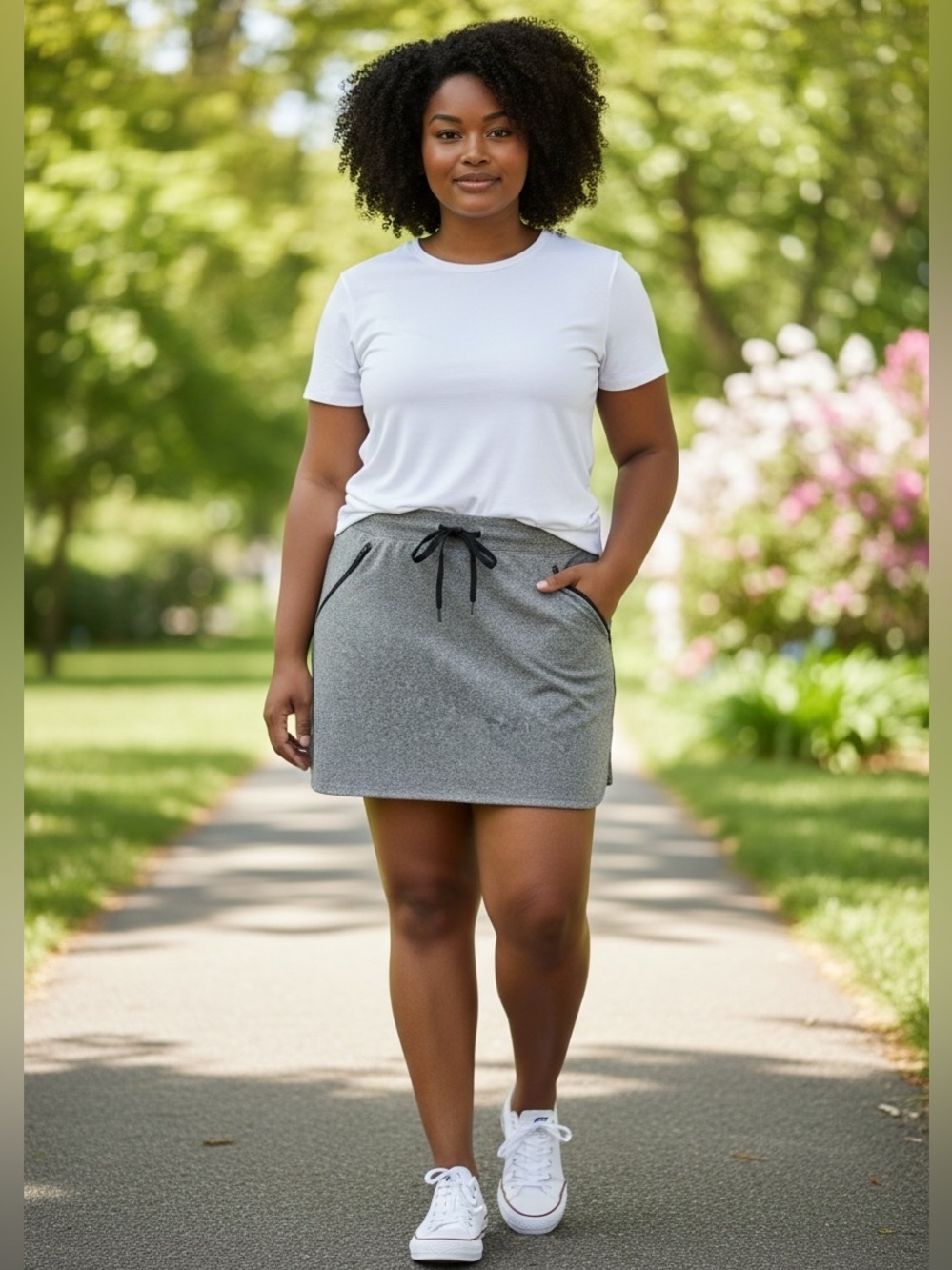 Tek Gear Grey Skorts with Zipper pockets Size XXL